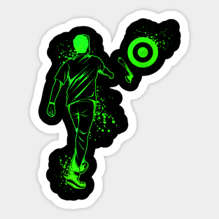 Axe throwing man in color - axe throwing Sticker